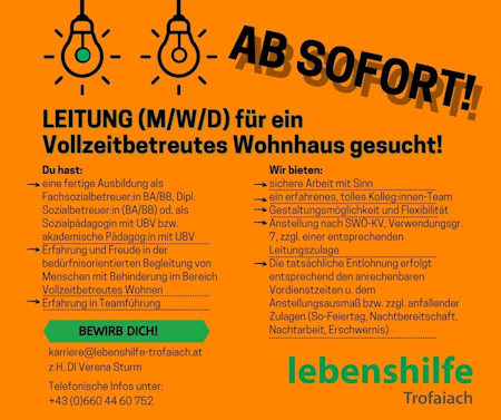 leitung vollzeitbetreutes wohnen